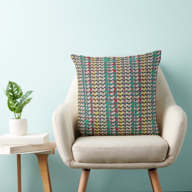 Speelse Mozaïek Abstract Patroon Design 1306 Kussen (Stoel)