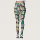 Speelse Mozaïek Abstract Patroonontwerp 1306 Leggings (Voorkant)