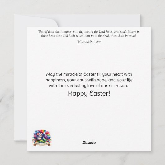 Speelse muis in bloeiende paastuin feestdagenkaart (Achterkant)