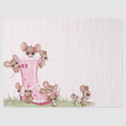 Speelse muizen decoupage tissuepapier (Voorkant)