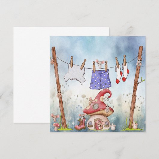 Speelse Muizen Notitiekaartje (Voorkant / Achterkant)