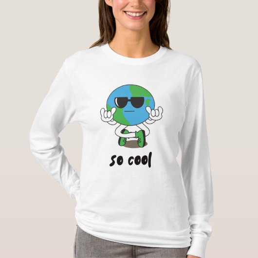 Speelse multi-kleur aarde rots handgebaar t-shirt (Voorkant)