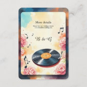 Speelse Muzikale Bloemen waterverf bruiloft Informatiekaartje (Achterkant)