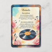 Speelse Muzikale Bloemen waterverf bruiloft Informatiekaartje (Voorkant)