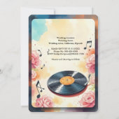 Speelse Muzikale Bloemen waterverf bruiloft Kaart (Achterkant)