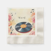 Speelse Muzikale Bloemen waterverf bruiloft Servet (Voorkant)