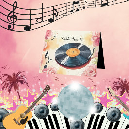 Speelse Muzikale Bloemen waterverf Tafelnummer