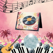 Speelse muzikale bloemenpastel bruiloft gastenkaar bedankkaart