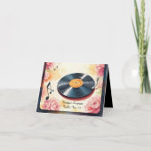 Speelse muzikale bloemenpastel bruiloft gastenkaar bedankkaart (Voorkant)