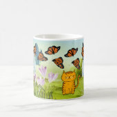 Speelse Natuur met kat en vlinder Koffiemok (Center)