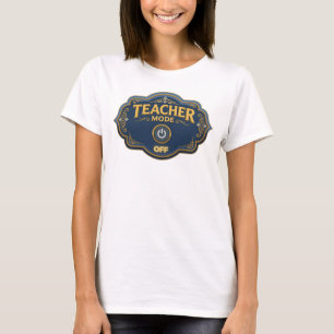 Speelse Navy TEACH MODE OFF Grafische T-shirt