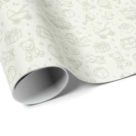 Speelse Neutral Baby Gift Wrap Cadeaupapier