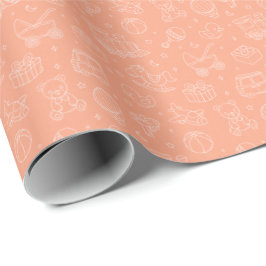 Speelse Neutral Baby Gift Wrap Cadeaupapier