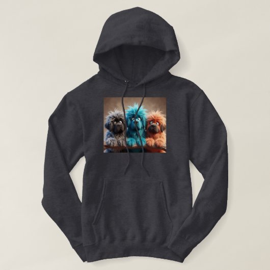 Speelse newfies hoodie (Design voorkant)