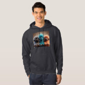 Speelse newfies hoodie (Voorkant volledig)