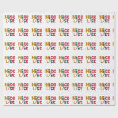 Speelse 'Nice List' Kerst kleurrijke typografie Cadeaupapier (Vlak)