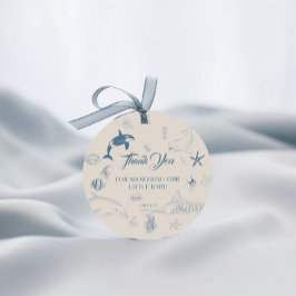 Speelse Ocean Blue Zee Life Baby shower Bedankjes Labels
