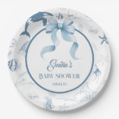 Speelse Ocean Blue Zee Life Baby shower Papieren Bordje (Voorkant)