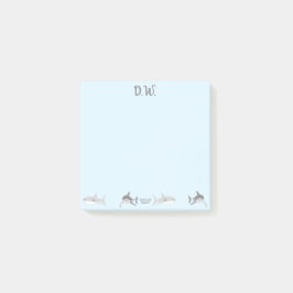 Speelse Ocean Sharks Blauw Ontwerp Post-it® Notes