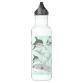 Speelse Ocean Sharks Green Design Waterfles (Links)
