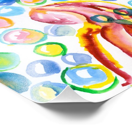 Speelse Octopus Print Foto Afdruk (Hoek)