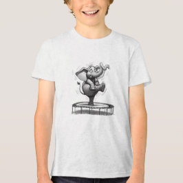 Speelse Olifant op Trampoline – Schattig en Preten Tri-Blend Shirt