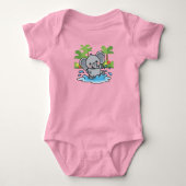 Speelse Olifant Spettert Romper (Voorkant)