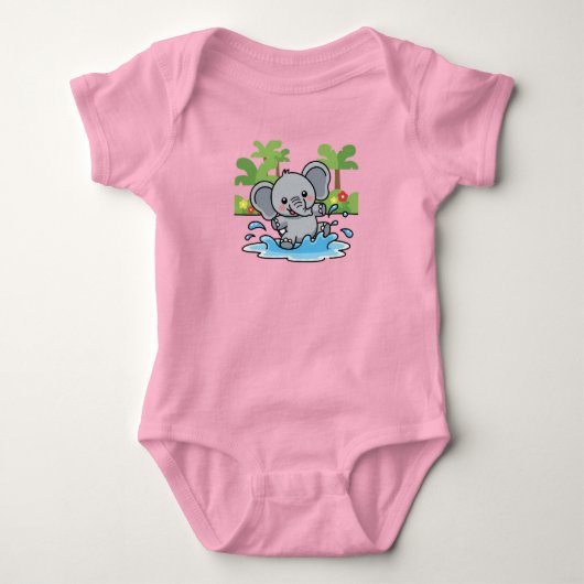Speelse Olifant Spettert Romper (Voorkant)