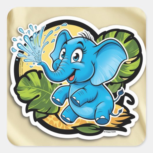 Speelse Olifant Sticker (Voorkant)