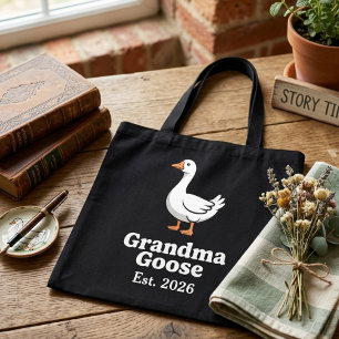 Speelse oma-gans Est-jaar Schattige Gans Karakter Tote Bag