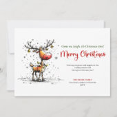 Speelse Ongewone Rendier Kerst Groet Design Feestdagenkaart (Voorkant)