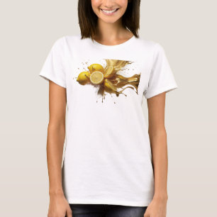 Speelse Oranje Abstracte Citroenen Draagbare Kunst T-shirt