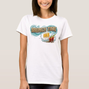 Speelse Oranje BRUNCH TIJD Tekst Design T-shirt