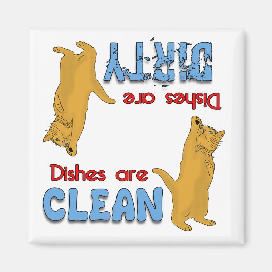 Speelse Oranje Cat Lovers Vaatwasser Magnet (Voorkant)