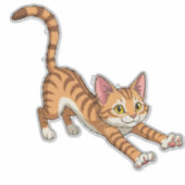Speelse Oranje Katten Cartoon Sticker (Voorkant)