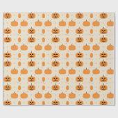 Speelse Oranje Pompoen Cream Minimal Halloween Cadeaupapier (Vlak)