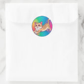 Speelse oranje tabby katje ronde sticker (Tas)