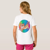 Speelse oranje tabby katje t-shirt (Achterkant volledig)