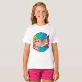 Speelse oranje tabby katje t-shirt (Voorkant volledig)