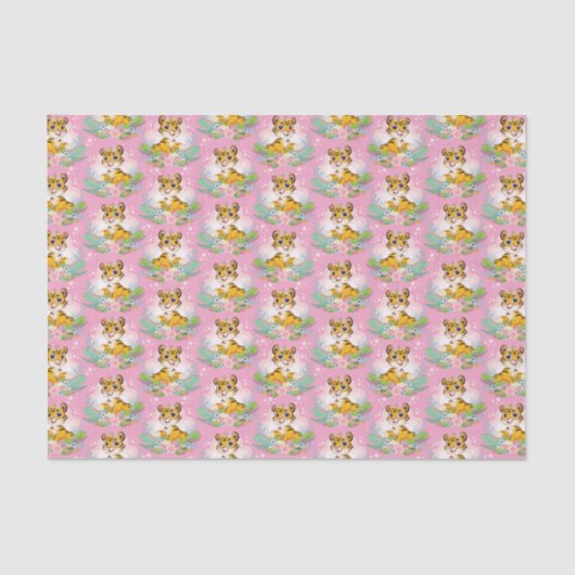 Speelse Oranje Tabby Kittens Tissue Paper Tissuepapier (Voorkant)