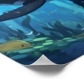 Speelse Orca Pokemon Poster - Opvallend kunstwerk  (Hoek)