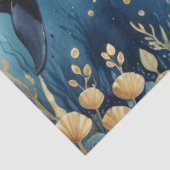 Speelse orka in de oceaan tissuepapier (Detail)