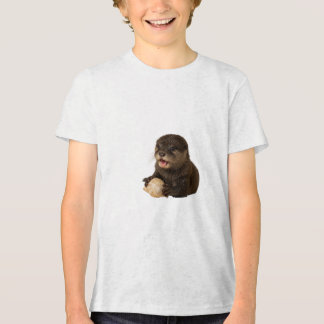 Speelse Otter Cub met Seashell Tri-Blend Shirt