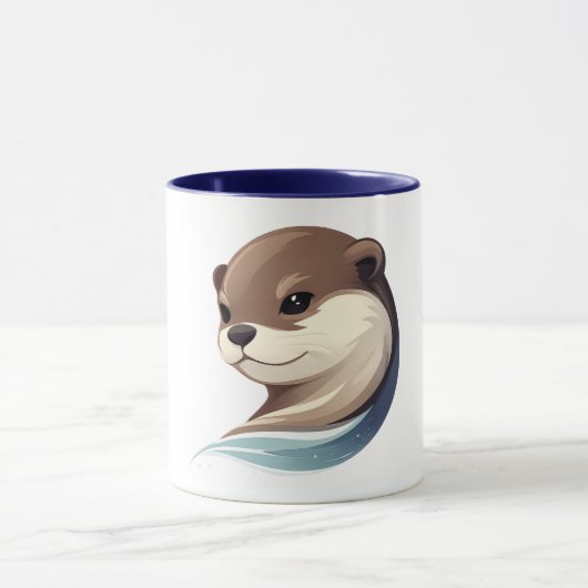 Speelse Otter Illustratie Mok (Midden)