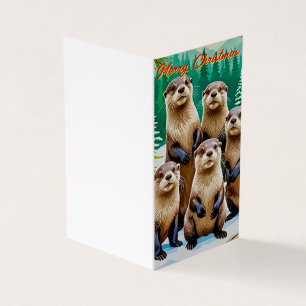 Speelse otter vrienden Kerst Kaart