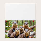 Speelse otter vrienden Kerst Kaart (Buitenkant ongevouwen)