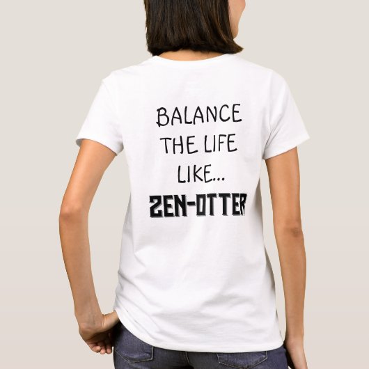 Speelse otterkunst - Zen Stone Balance T-shirt (Achterkant)