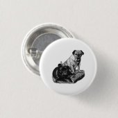 Speelse Paar, Joyvolle Speld Ronde Button 3,2 Cm (Voorkant /achterkant)
