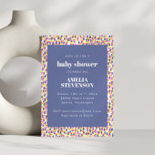 Speelse Paarse Abstracte Dot Pattern Baby shower Kaart