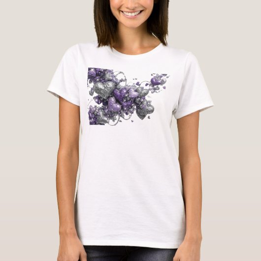 Speelse Paarse ABSTRACTE KUNST Maatwerk T-shirt (Voorkant)